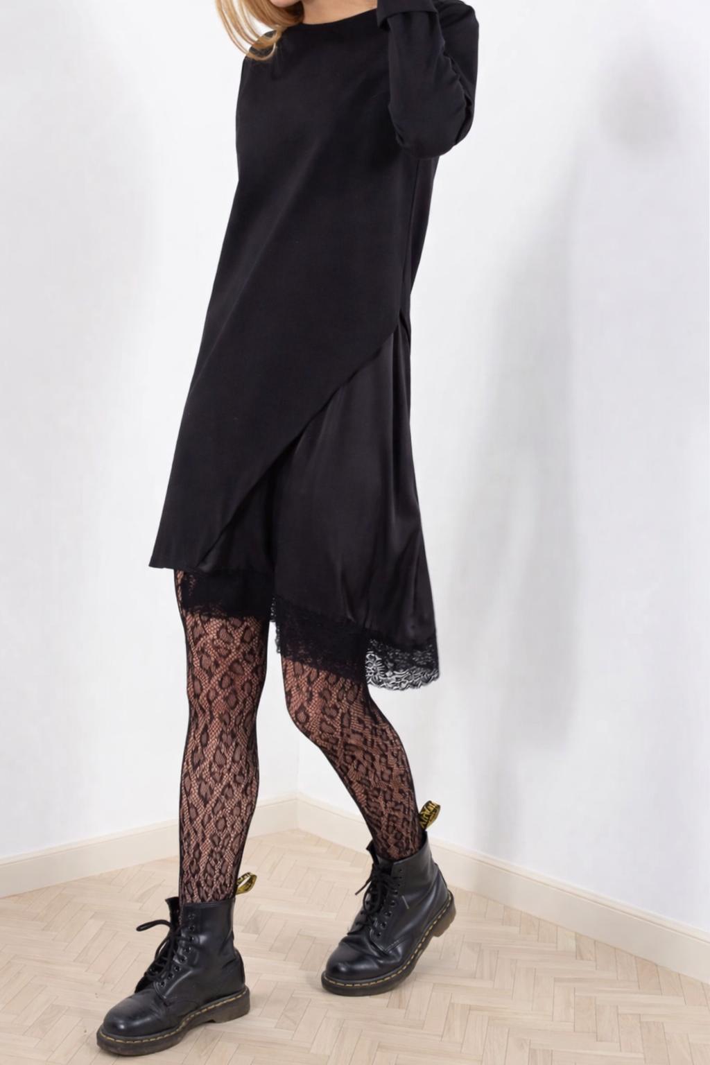 Abito con raso e pizzo Detail