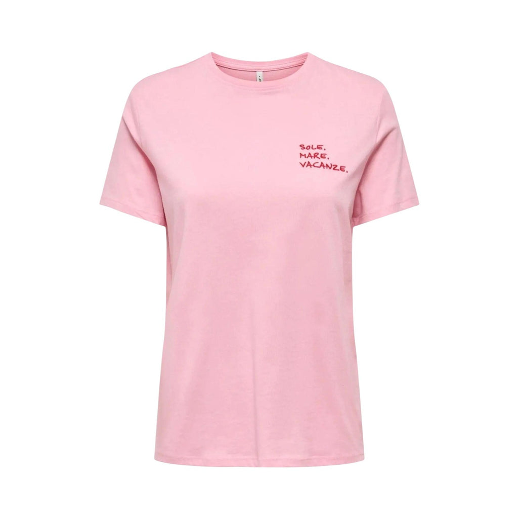 T-shirt rosa con scritta