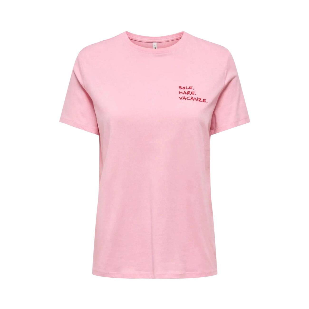 T-shirt rosa con scritta
