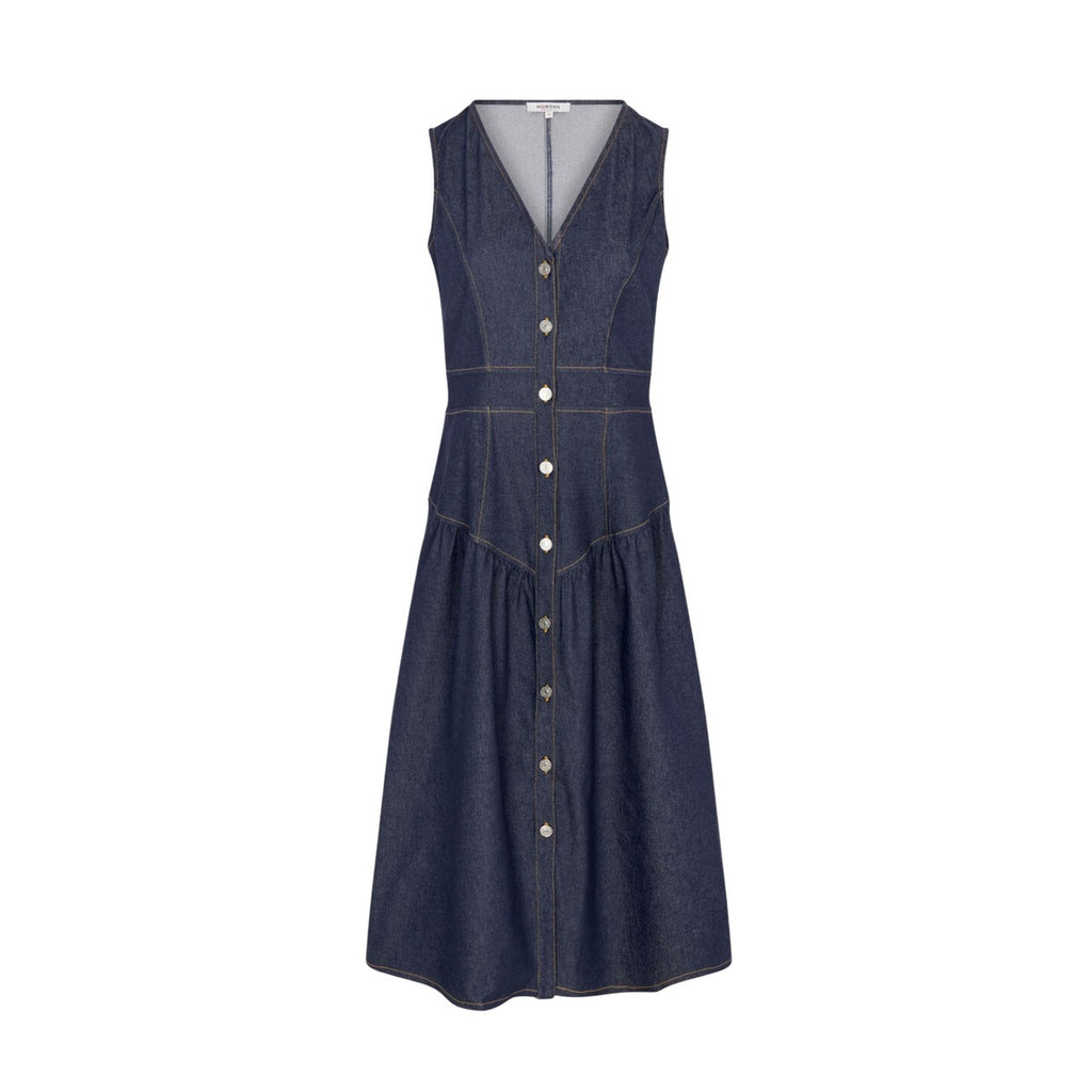 Abito midi in denim con bottoni