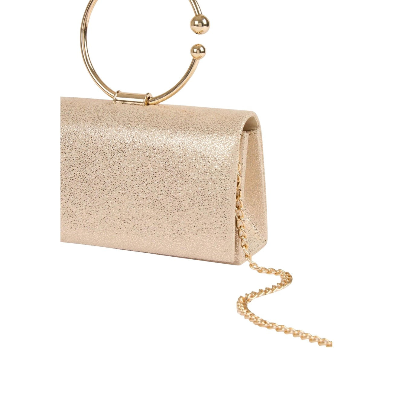 Clutch dorata con manico rigido