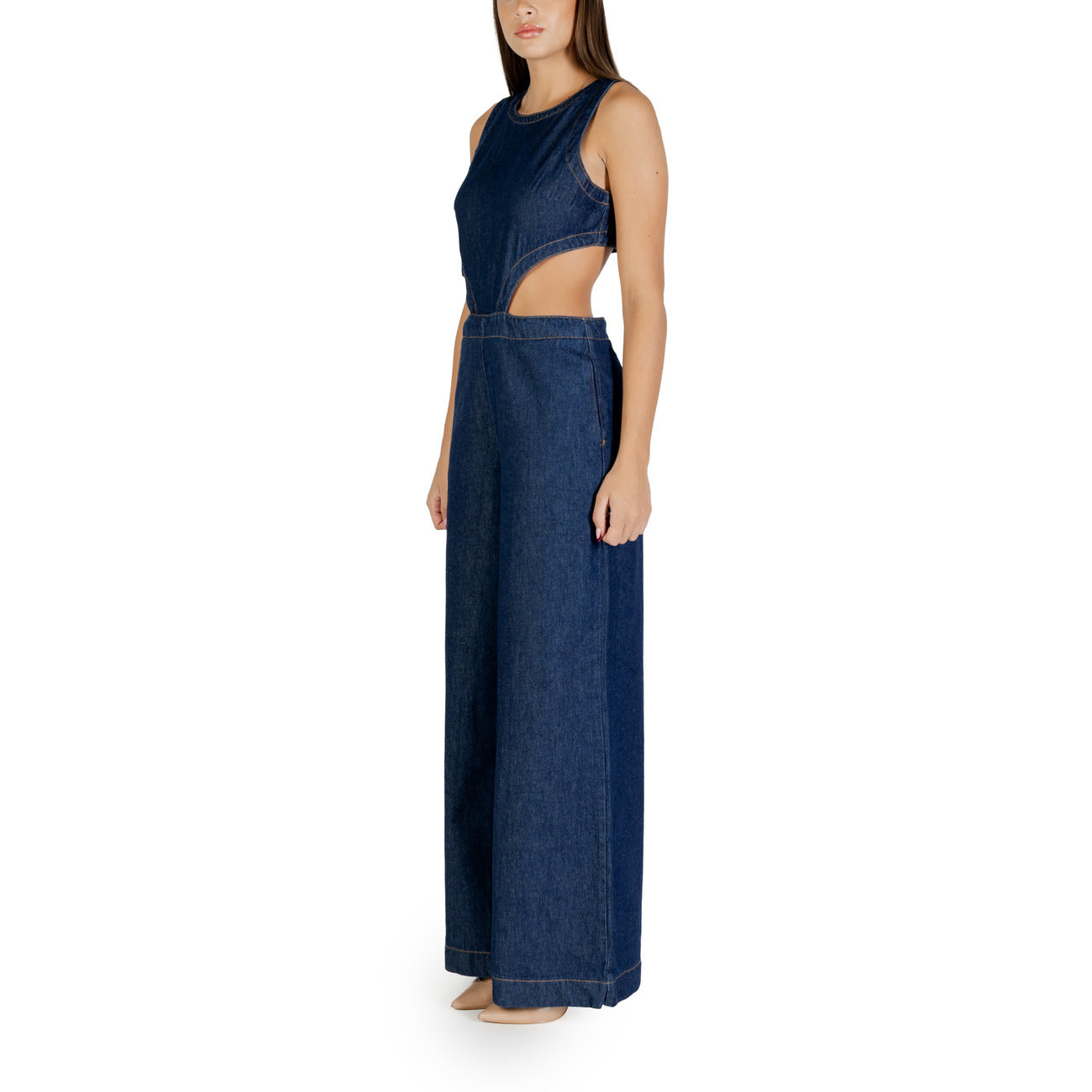 Tuta in denim con cut-out