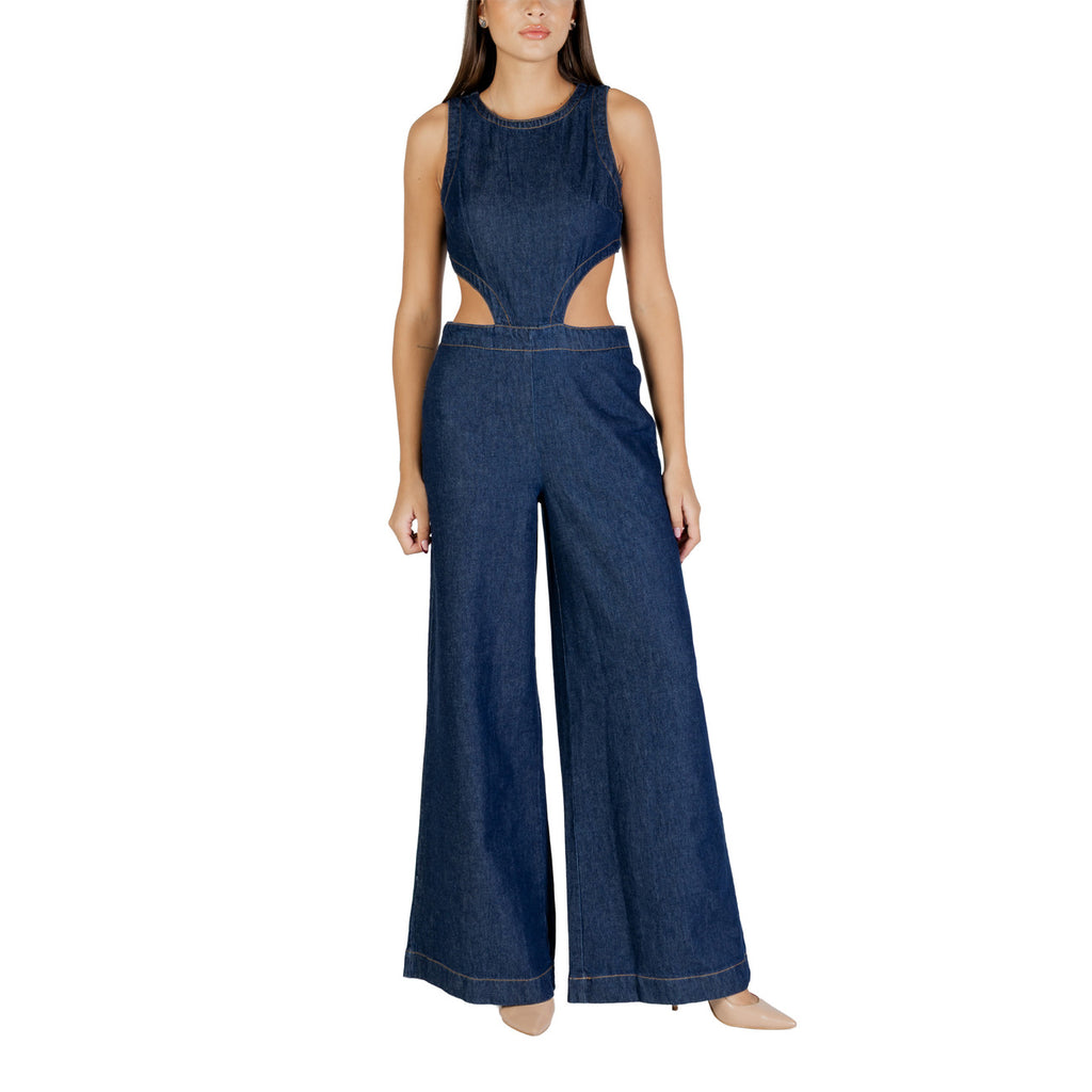 Tuta in denim con cut-out